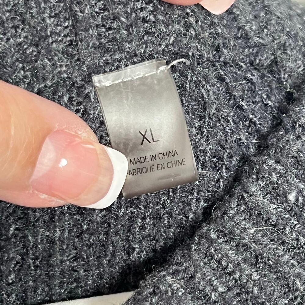 T Tahari Grey Ribbed Knit Sweater Size Extra Large - Picture 3 of 5